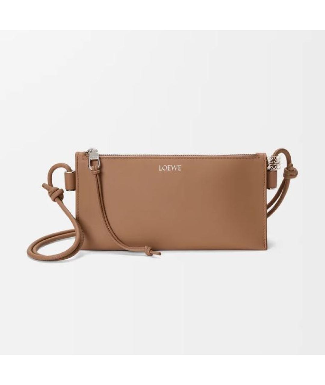 LOEWE Коричневая кожаная сумка через плечо, фото 6