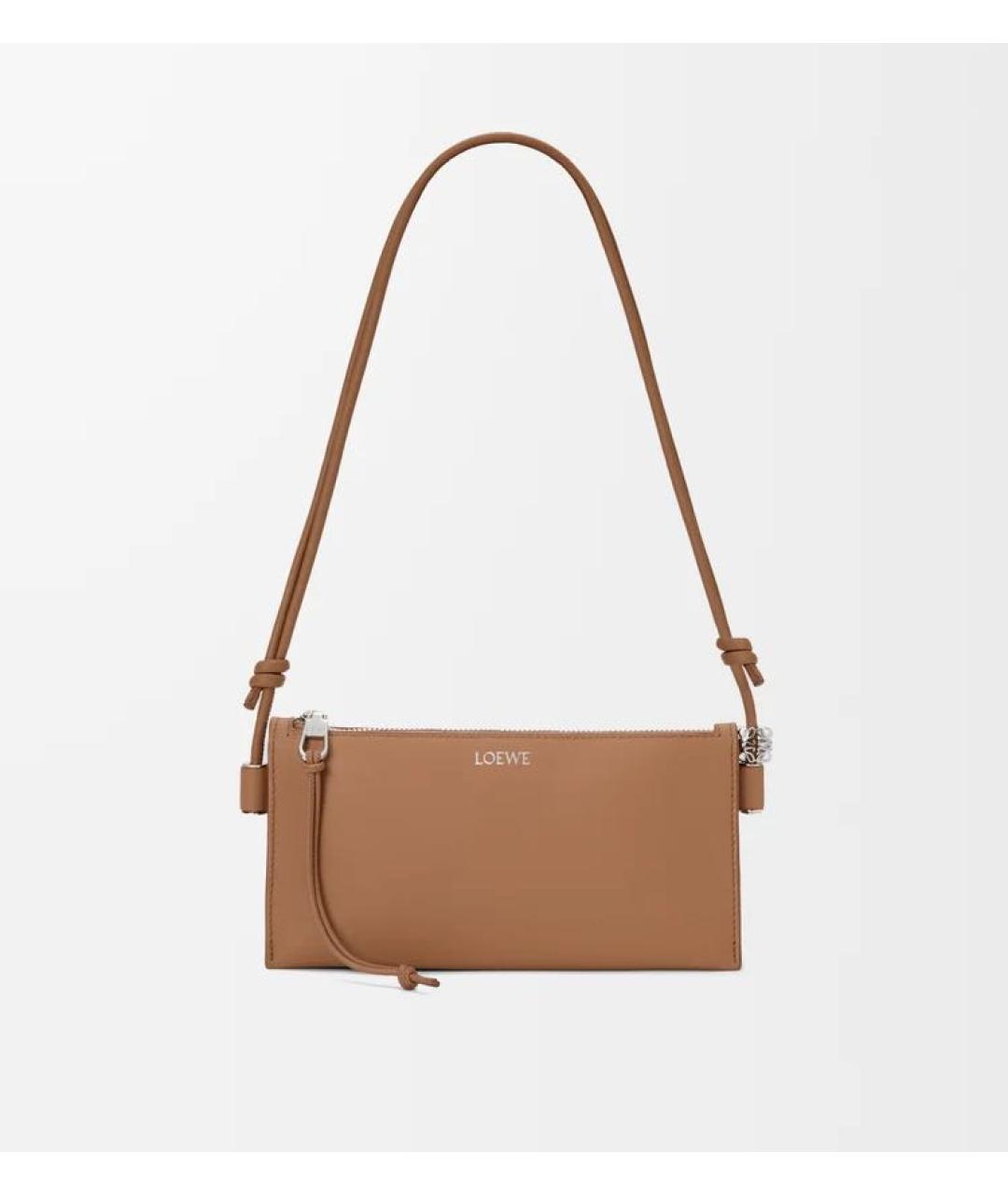 LOEWE Коричневая кожаная сумка через плечо, фото 4