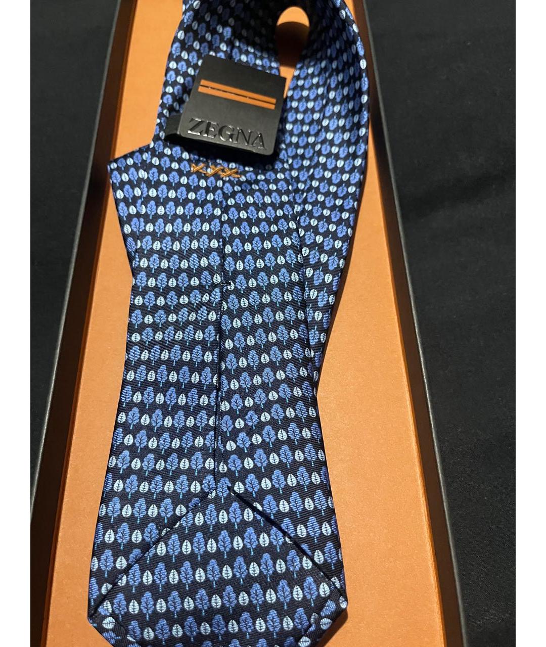 ZEGNA Синий шелковый галстук, фото 2