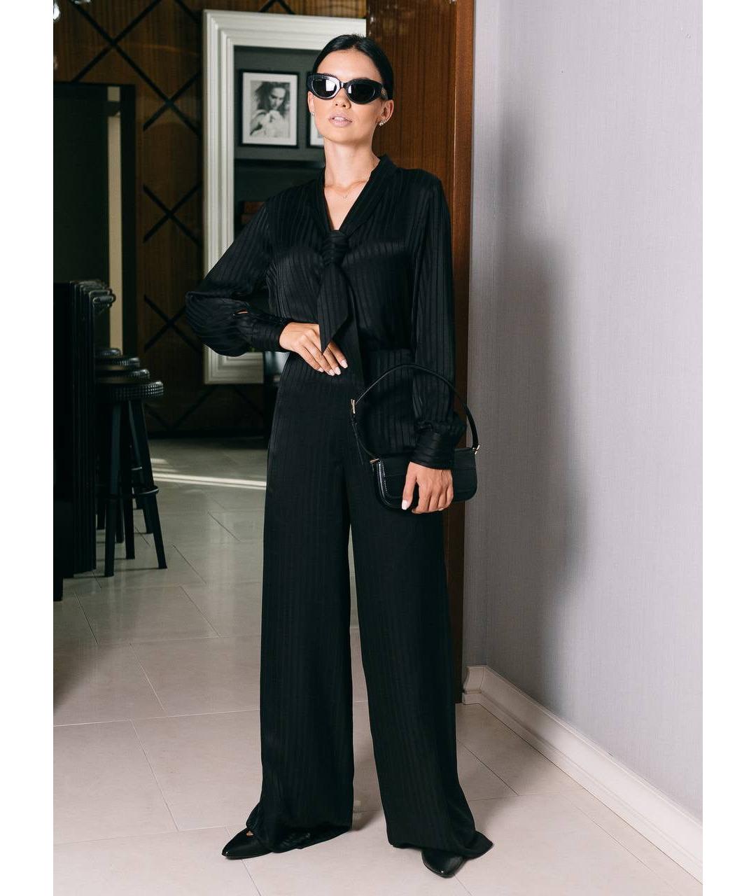 LORO PIANA Черная шелковая блузы, фото 2