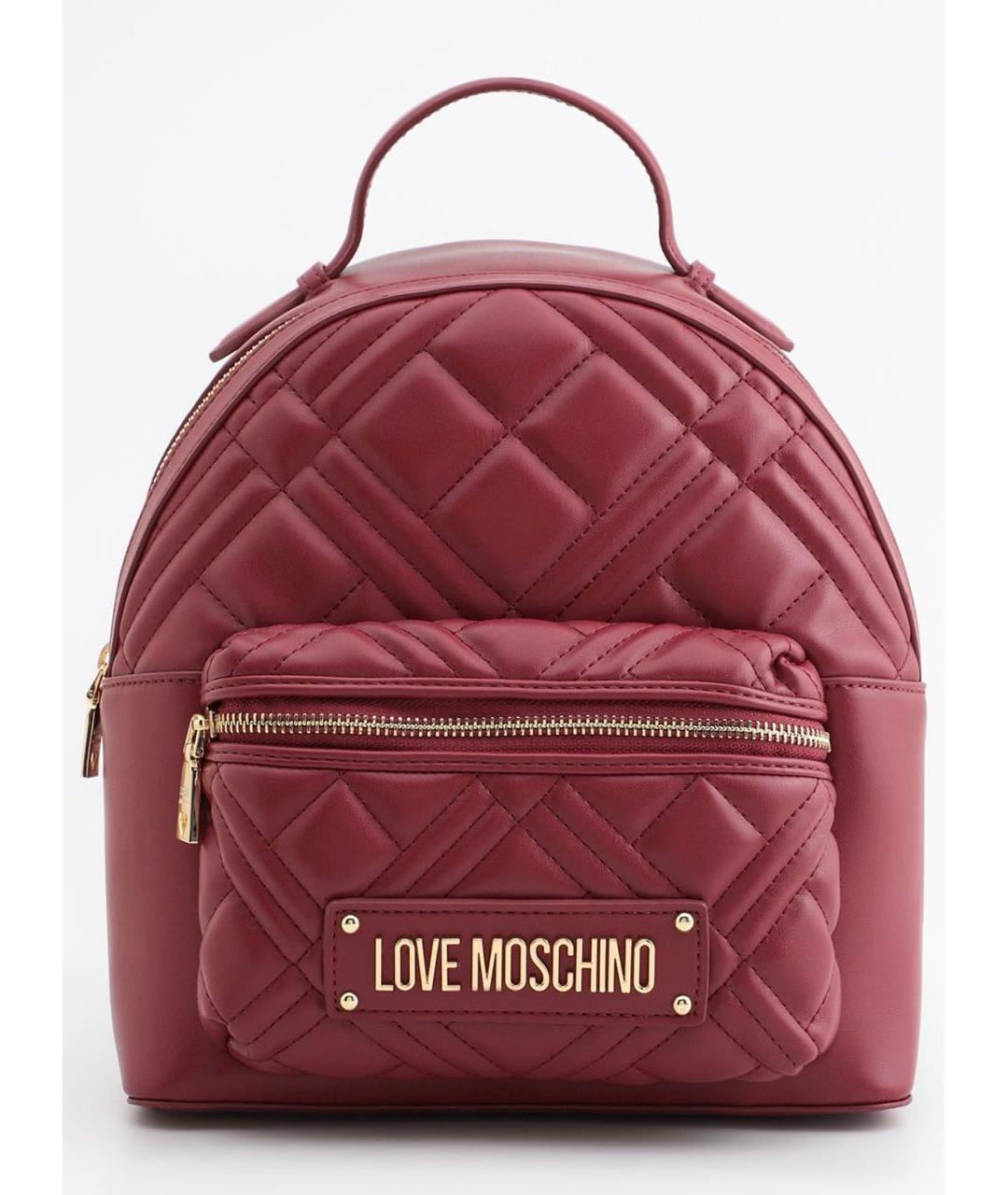 LOVE MOSCHINO Бордовый тканевый рюкзак, фото 5