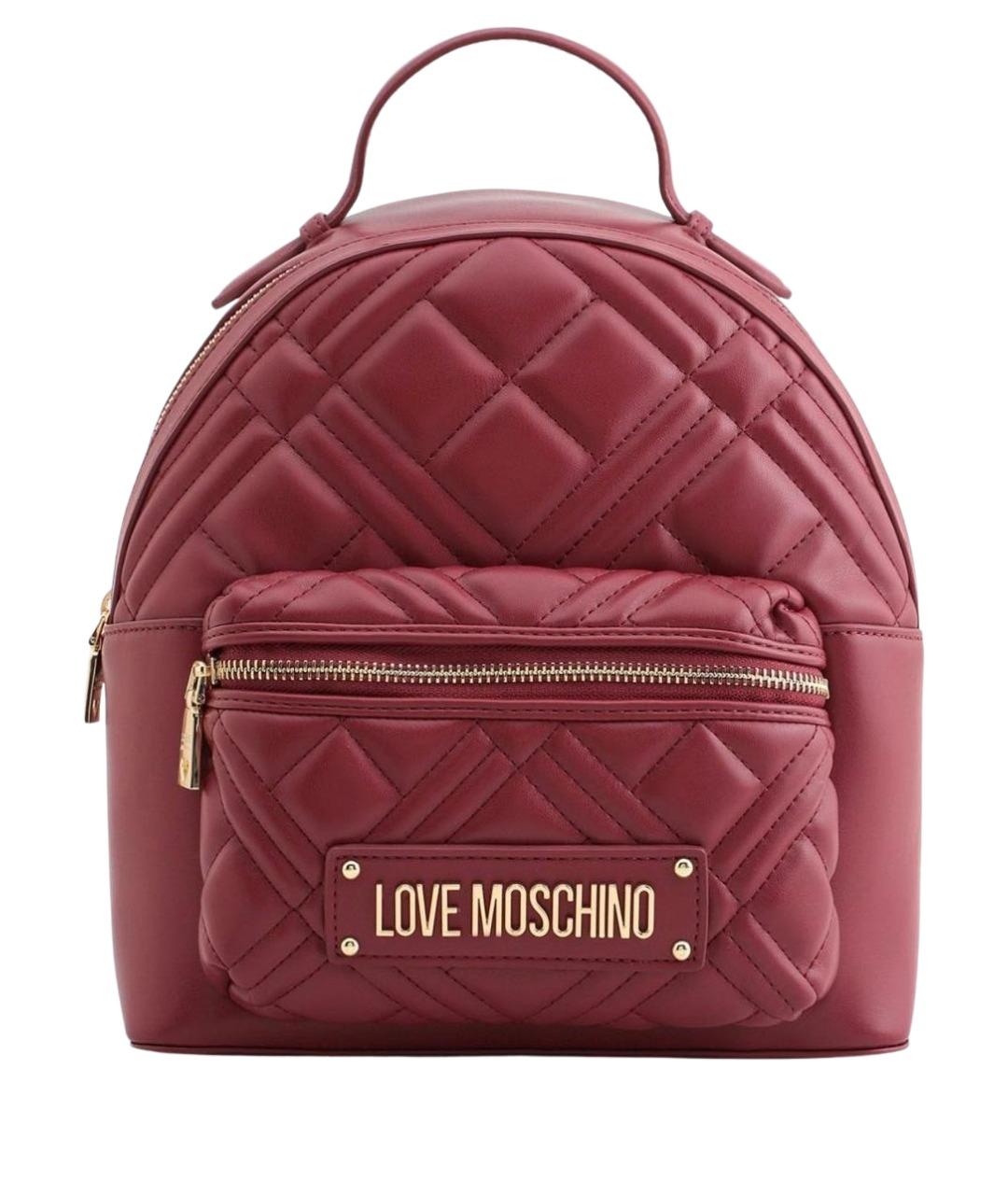 LOVE MOSCHINO Бордовый тканевый рюкзак, фото 1
