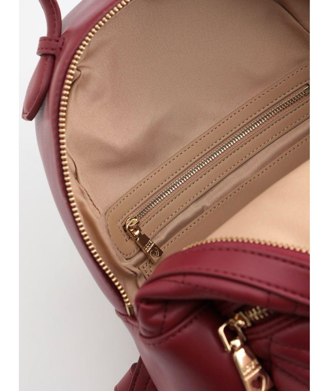 LOVE MOSCHINO Бордовый тканевый рюкзак, фото 3