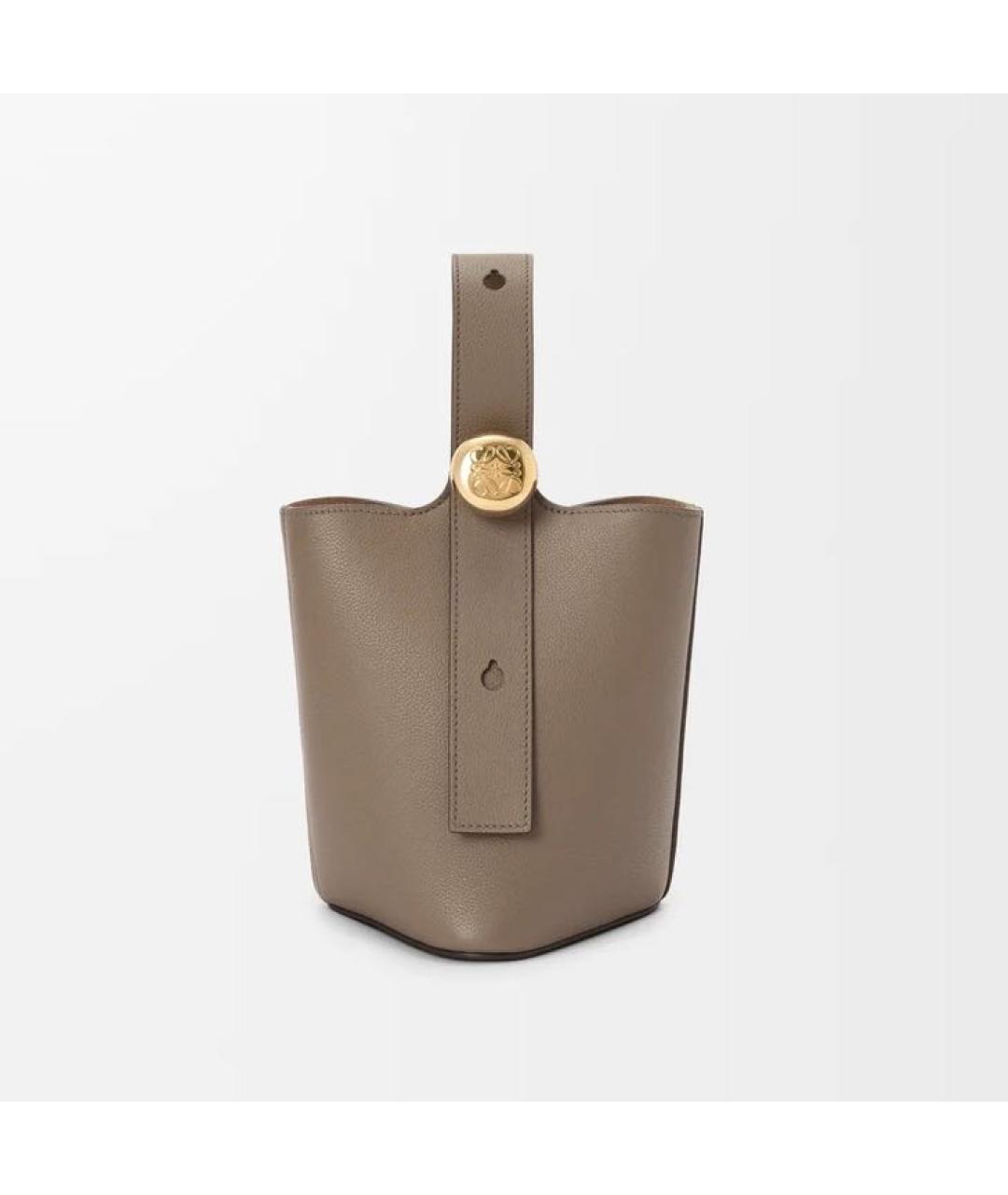 LOEWE Серая кожаная сумка через плечо, фото 4