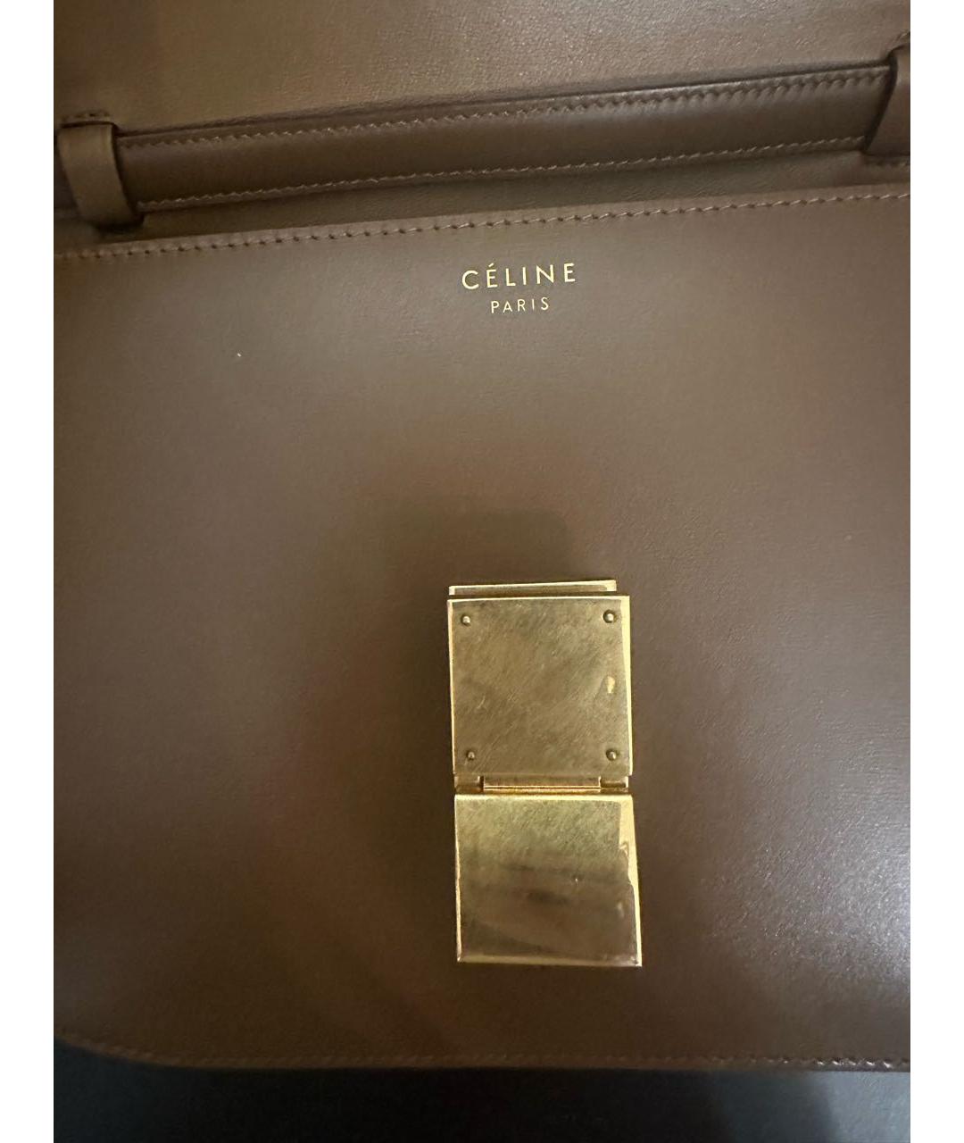 CELINE Коричневая кожаная сумка через плечо, фото 8