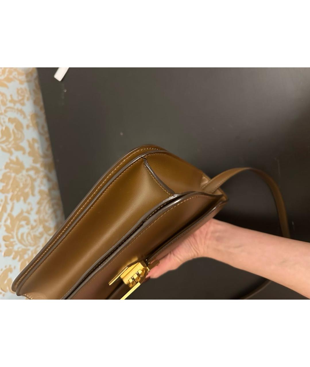 CELINE Коричневая кожаная сумка через плечо, фото 7