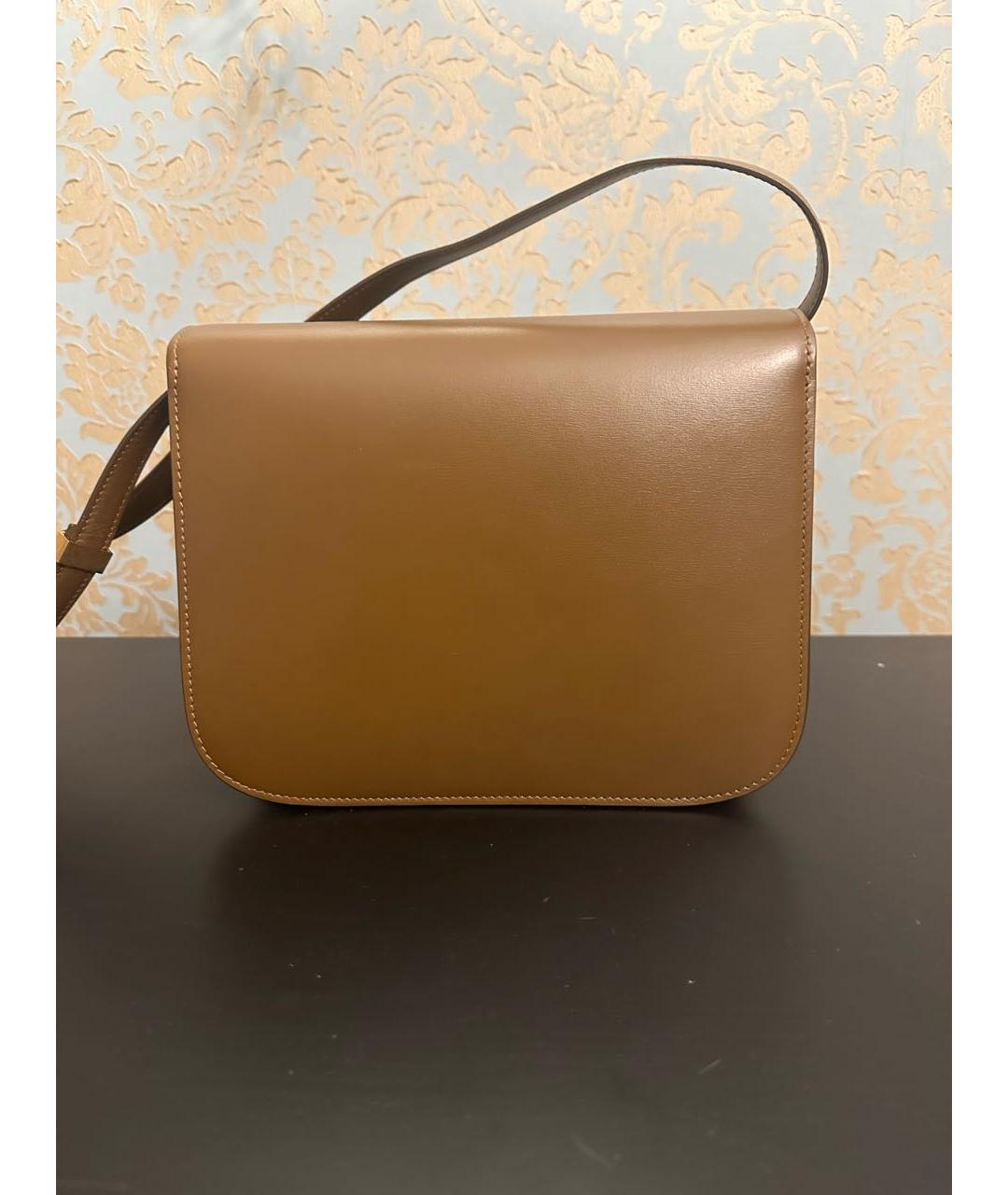 CELINE Коричневая кожаная сумка через плечо, фото 3