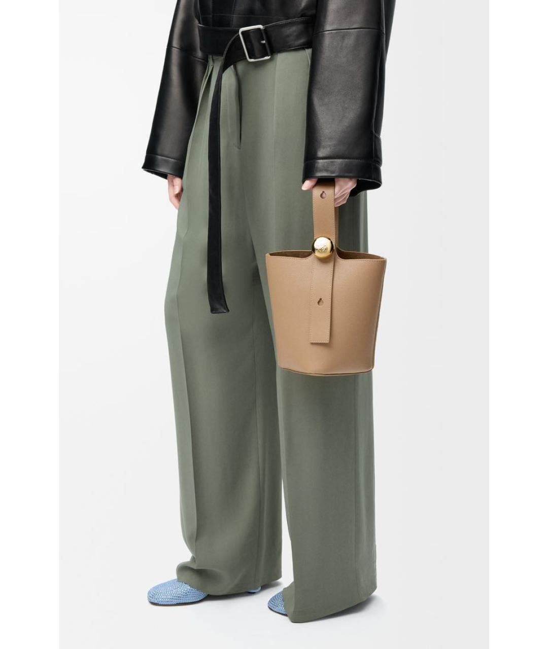 LOEWE Коричневая кожаная сумка через плечо, фото 2