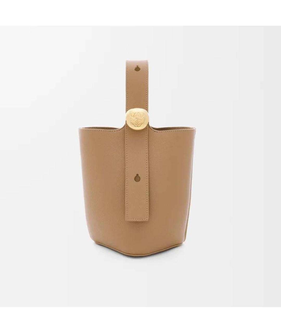 LOEWE Коричневая кожаная сумка через плечо, фото 4