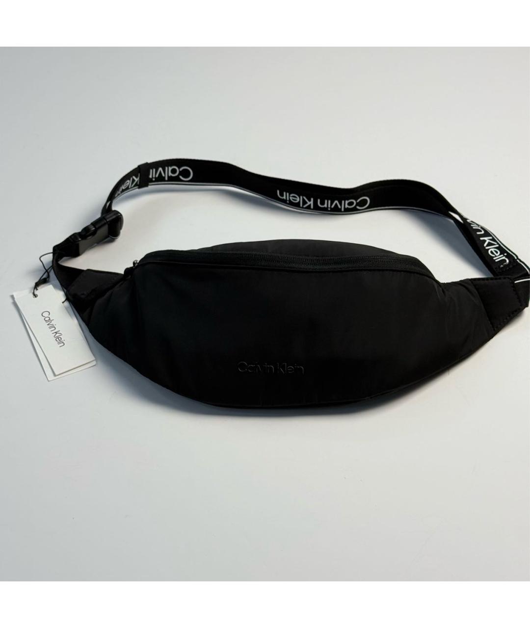 CALVIN KLEIN Черная тканевая поясная сумка, фото 3