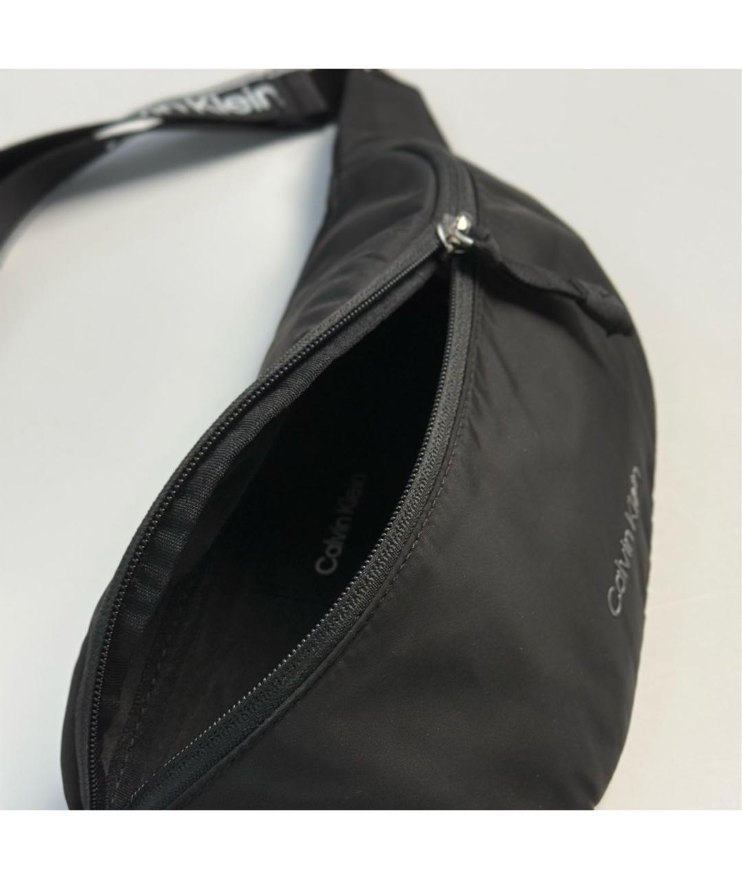 CALVIN KLEIN Черная тканевая поясная сумка, фото 7