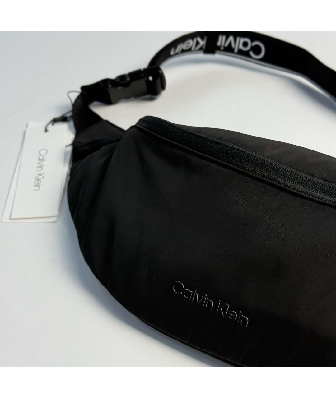 CALVIN KLEIN Черная тканевая поясная сумка, фото 5