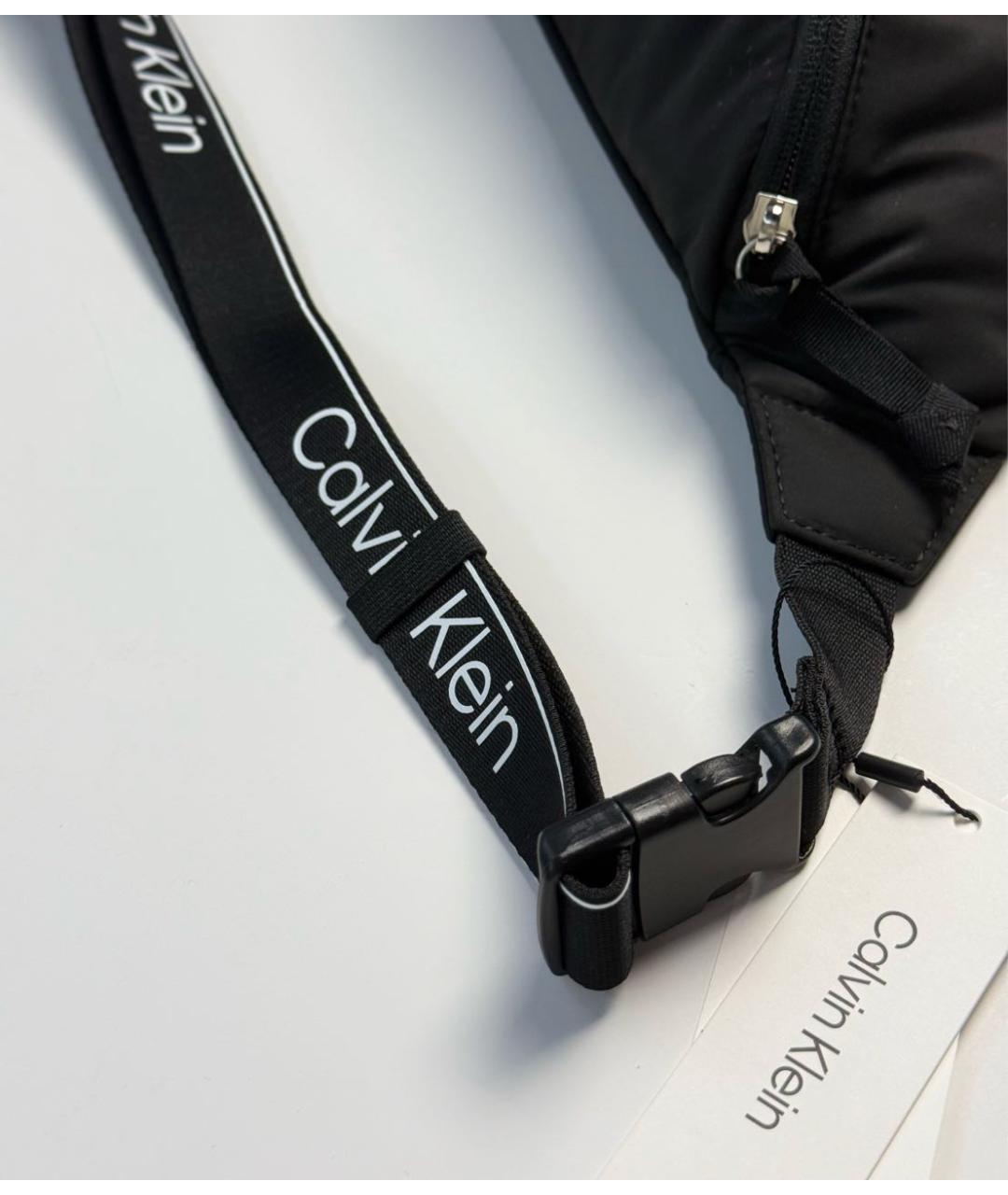 CALVIN KLEIN Черная тканевая поясная сумка, фото 6