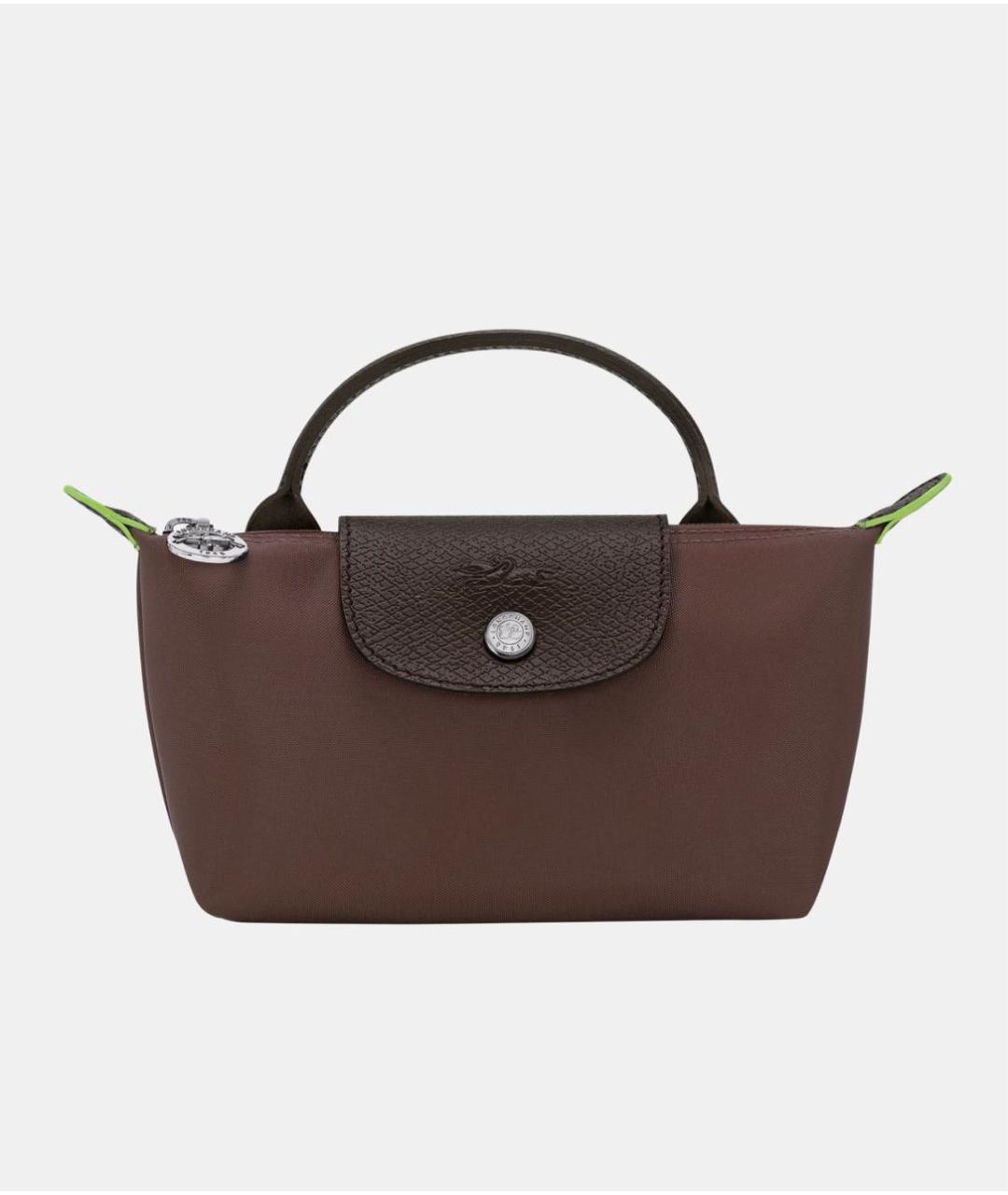 LONGCHAMP Коричневая кожаная сумка с короткими ручками, фото 9