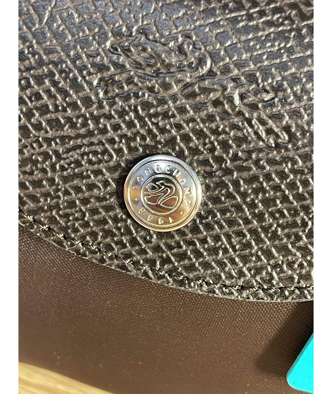 LONGCHAMP Коричневая кожаная сумка с короткими ручками, фото 6