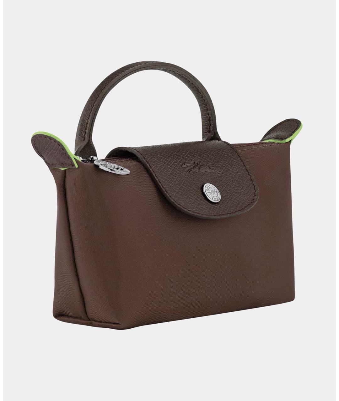 LONGCHAMP Коричневая кожаная сумка с короткими ручками, фото 2