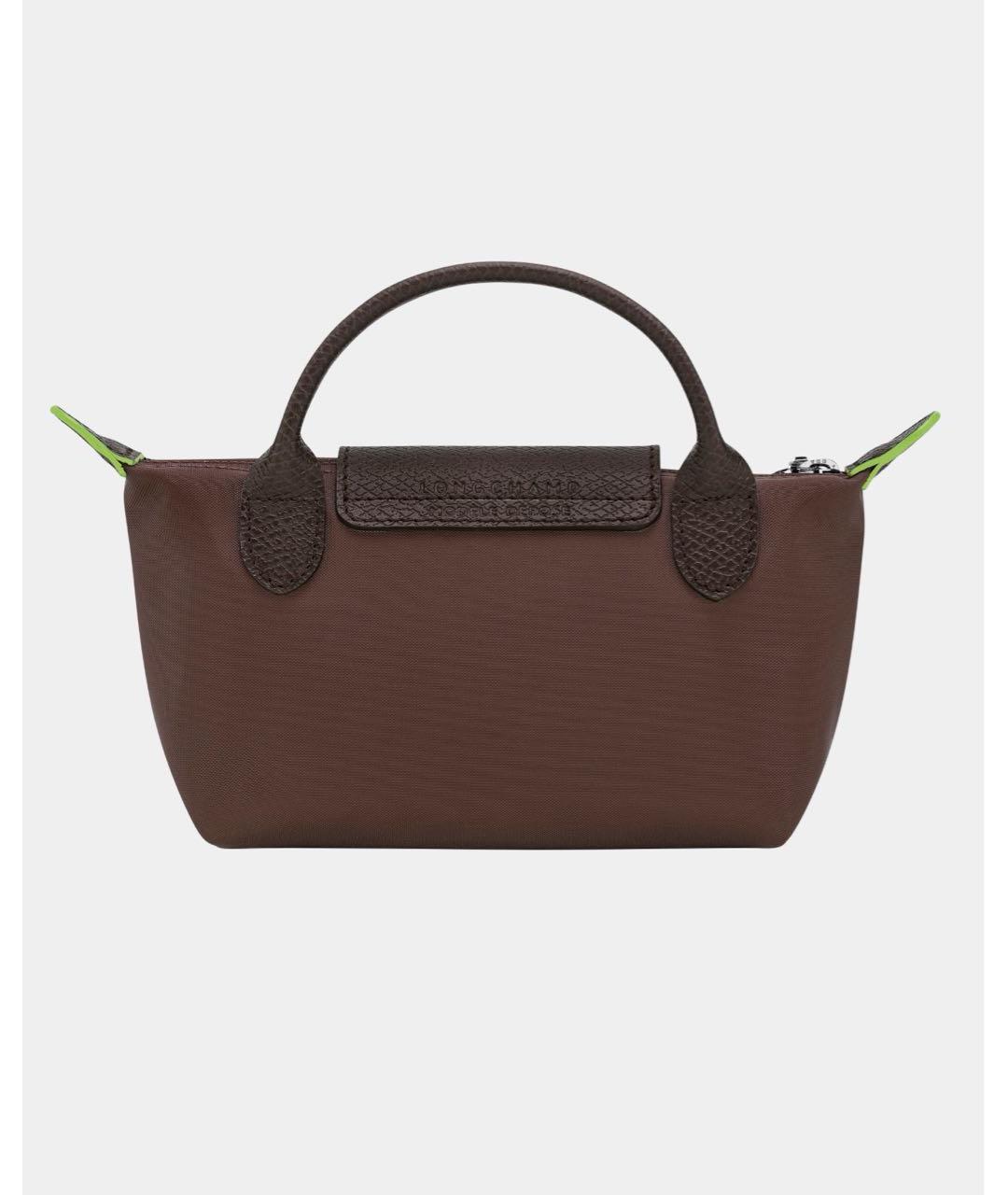 LONGCHAMP Коричневая кожаная сумка с короткими ручками, фото 3