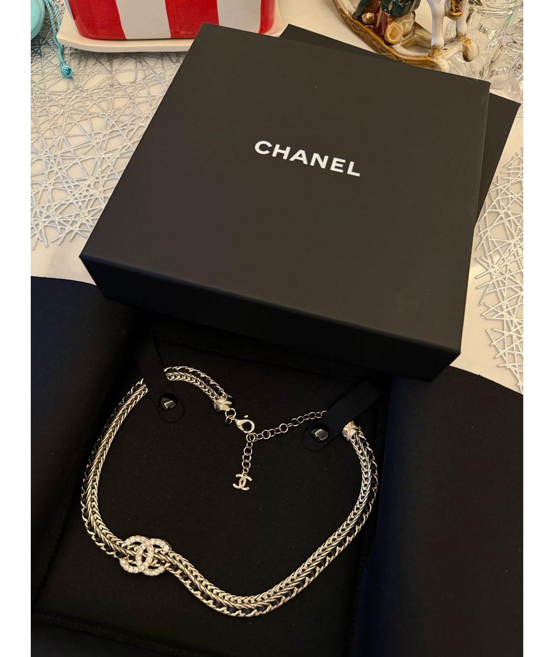 CHANEL Черное металлическое колье, фото 6