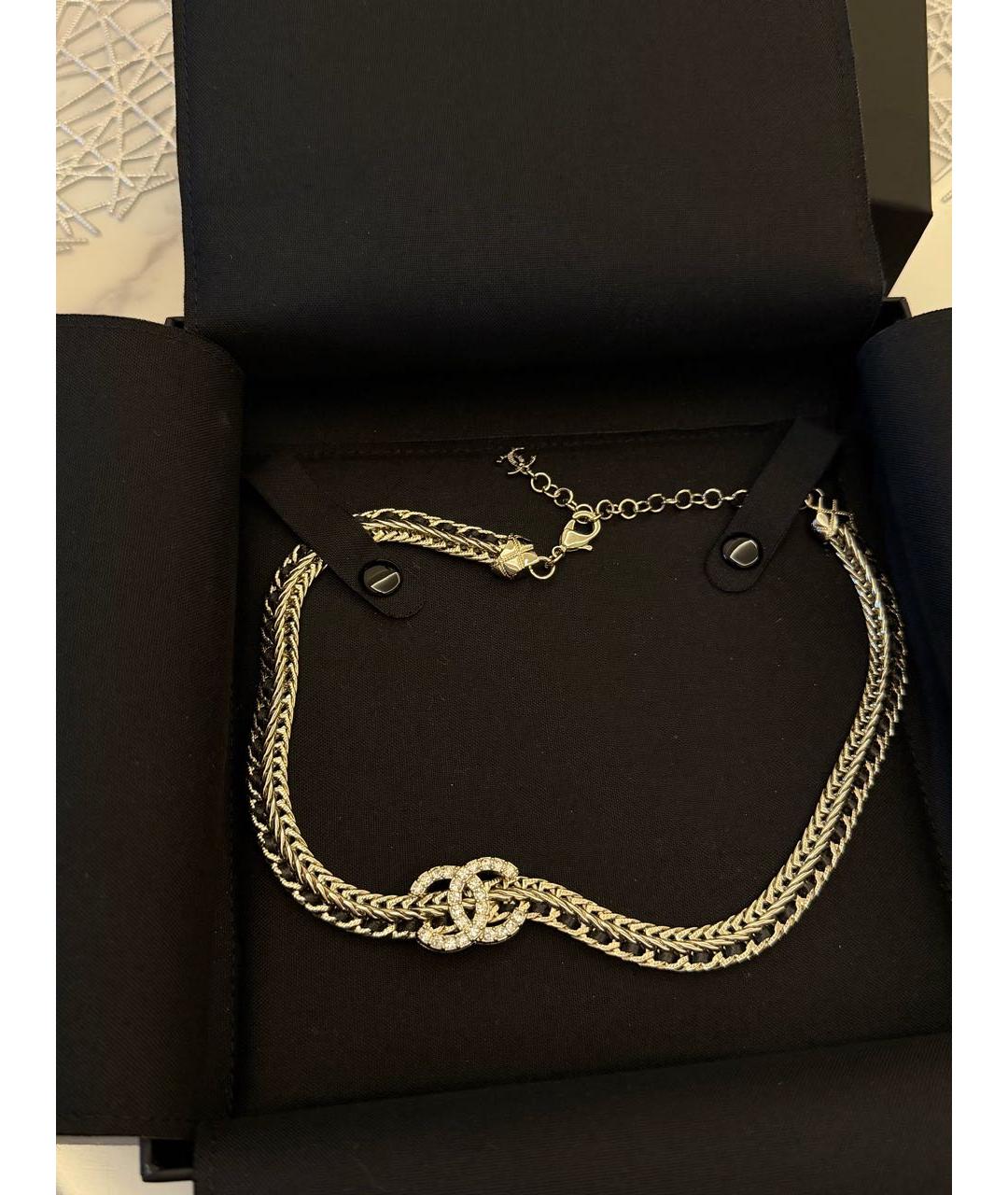 CHANEL Черное металлическое колье, фото 2