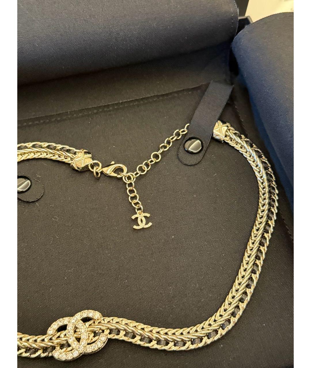 CHANEL Черное металлическое колье, фото 4
