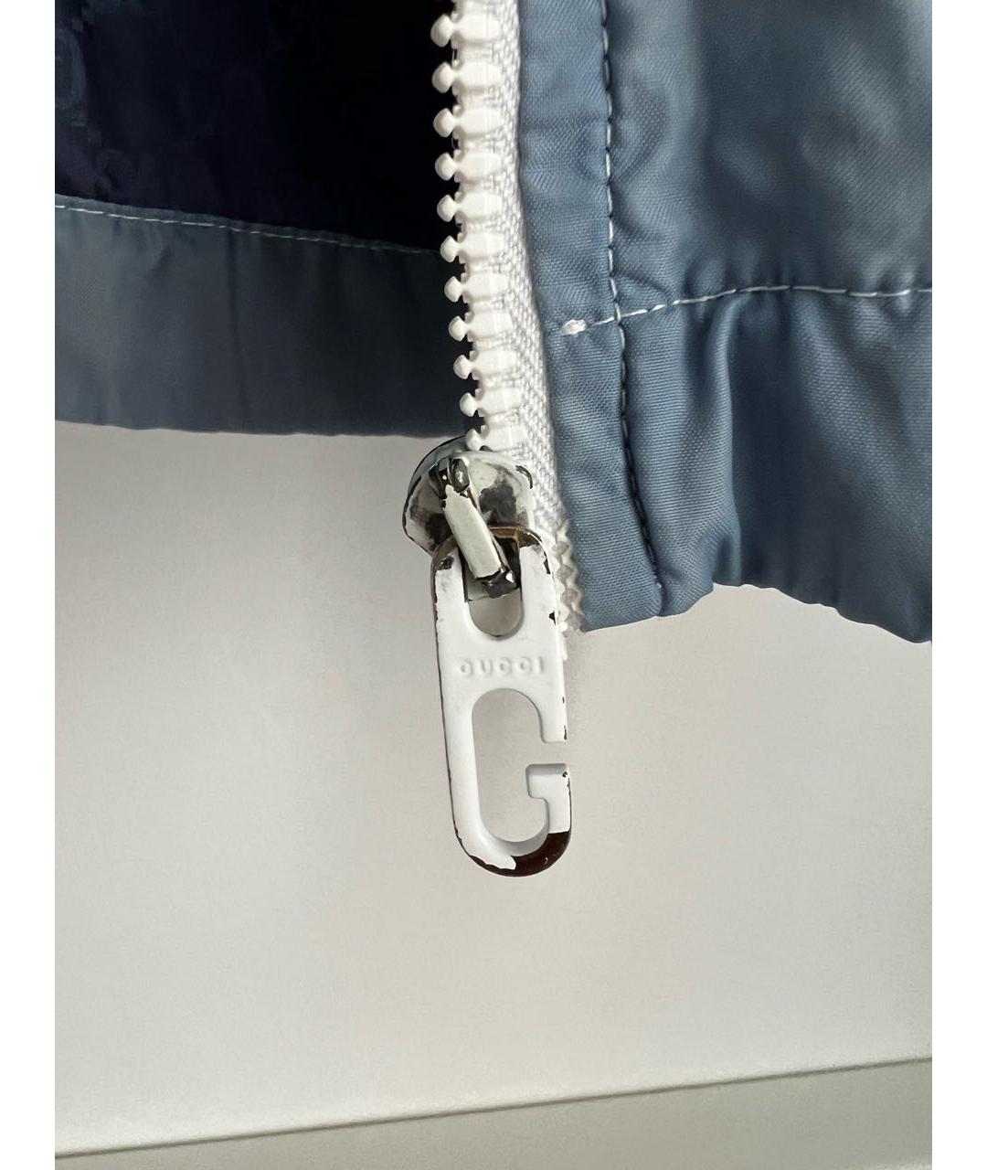 GUCCI Голубая полиамидовая куртка, фото 7