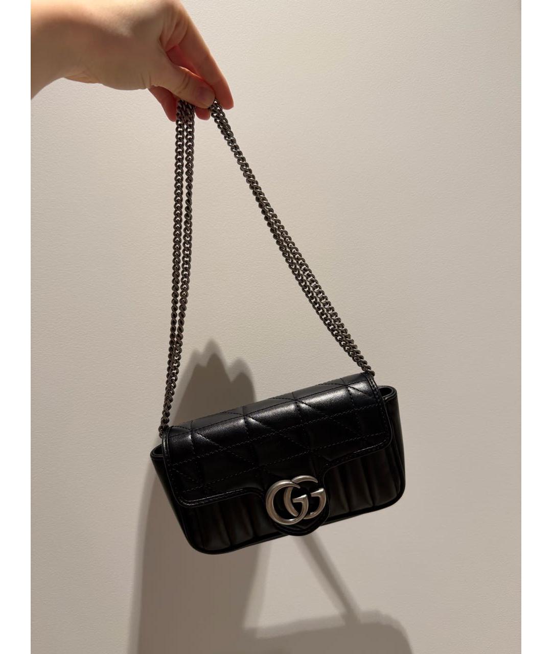 GUCCI Черная кожаная сумка через плечо, фото 2