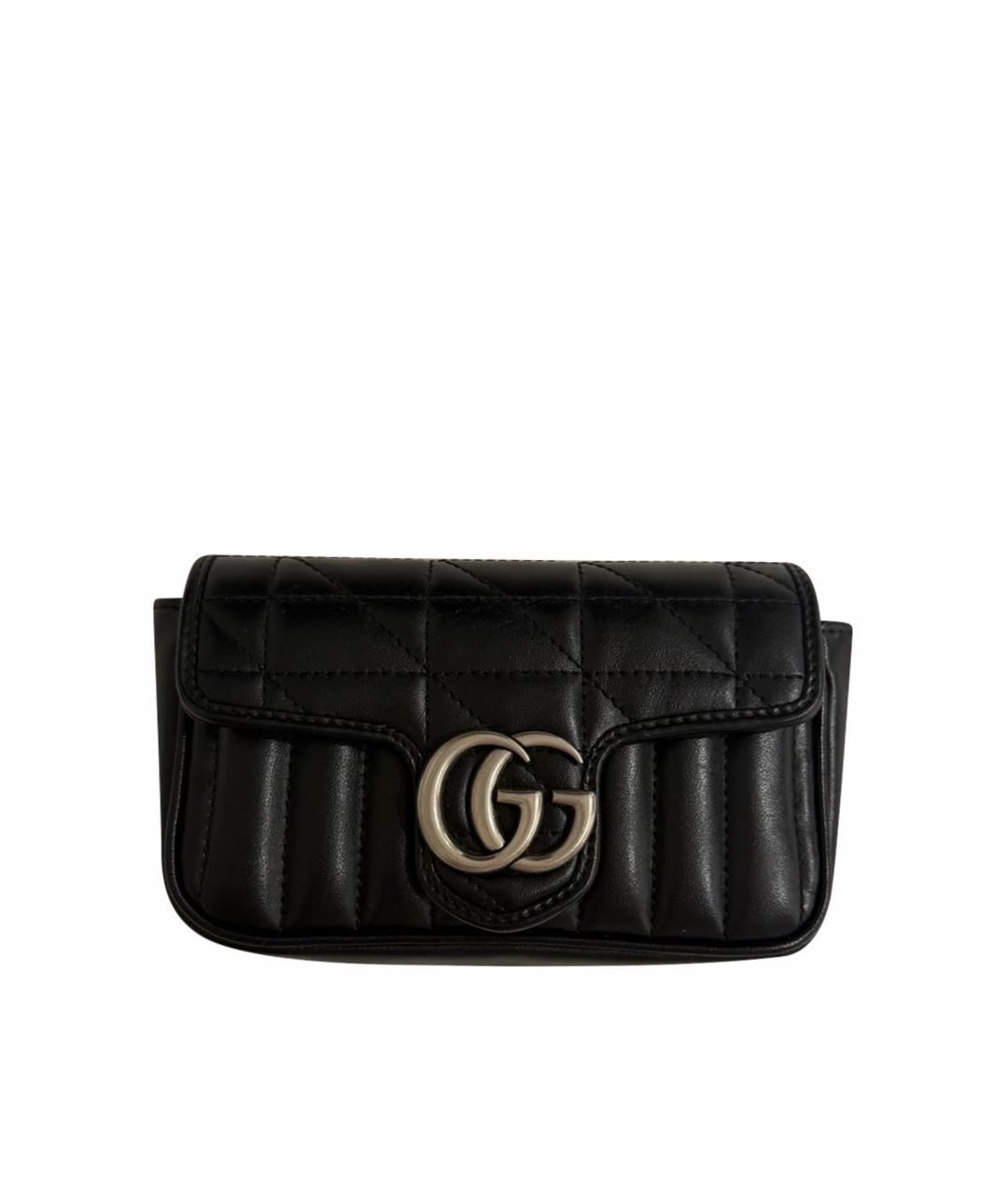 GUCCI Черная кожаная сумка через плечо, фото 1