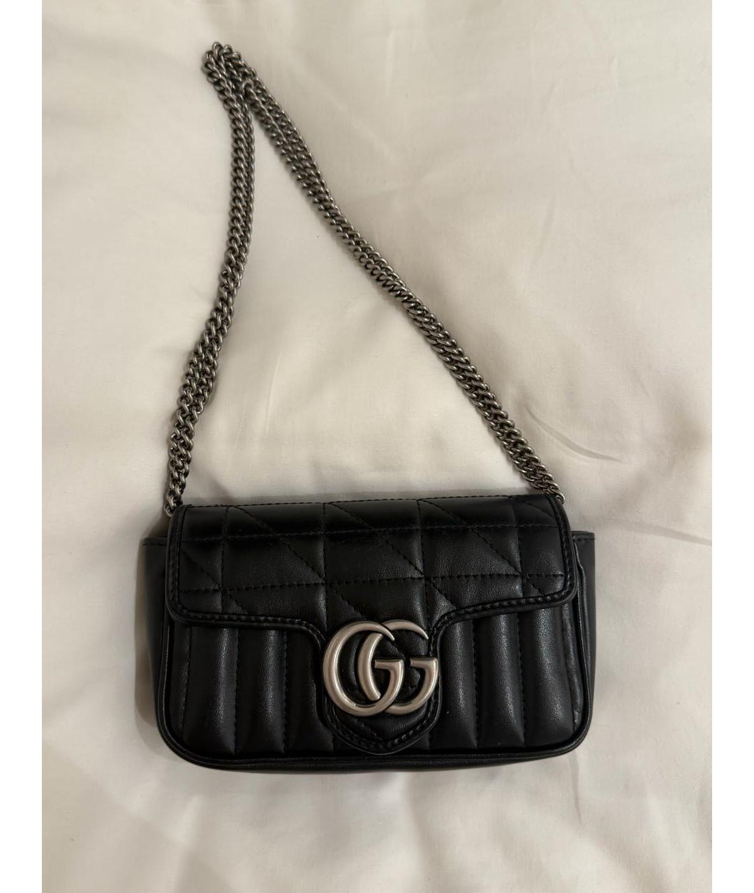 GUCCI Черная кожаная сумка через плечо, фото 7