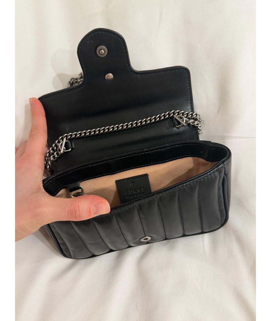 GUCCI Черная кожаная сумка через плечо, фото 5