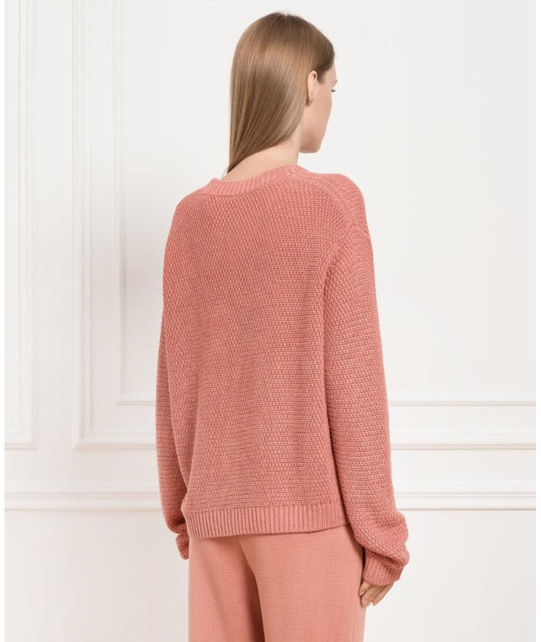 LORO PIANA Коралловый льняной джемпер / свитер, фото 4