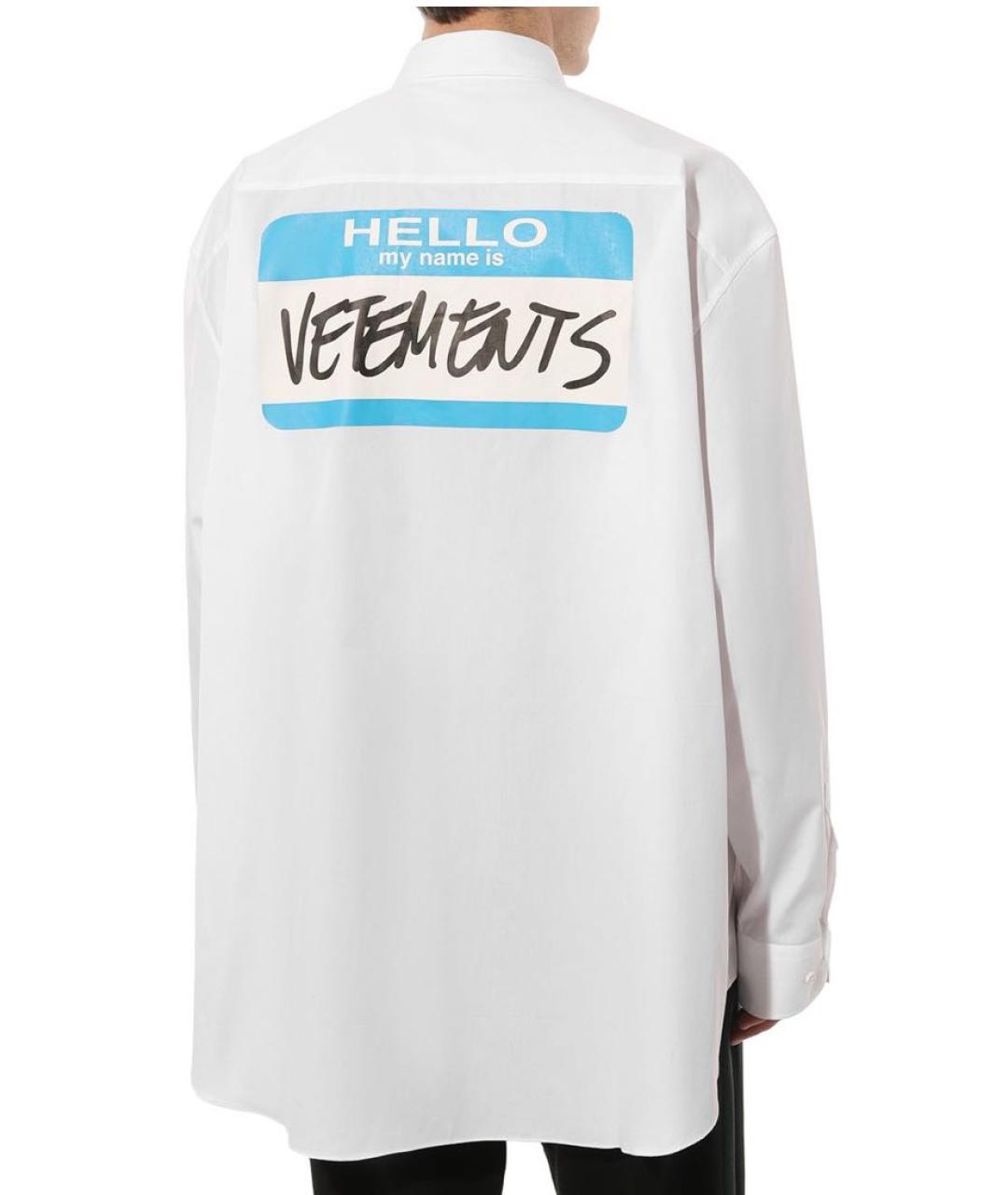 VETEMENTS Белая хлопковая кэжуал рубашка, фото 2