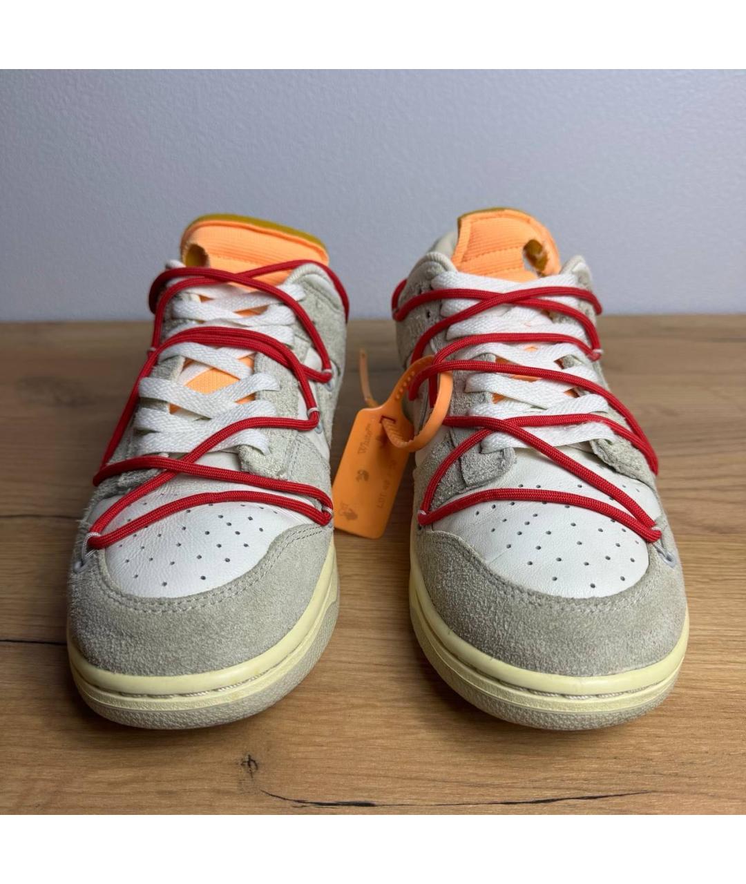 NIKE X OFF-WHITE Серые низкие кроссовки / кеды, фото 3