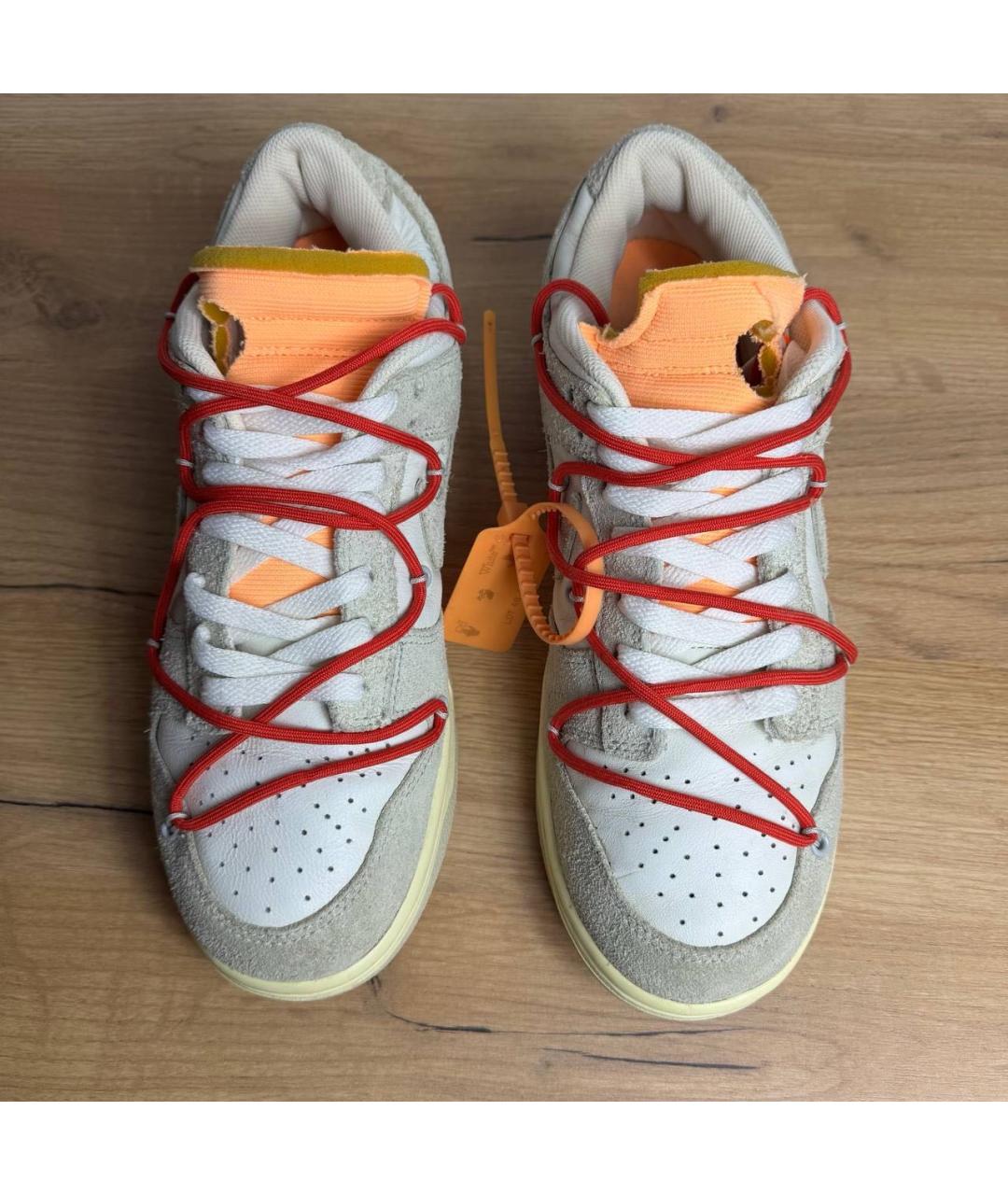 NIKE X OFF-WHITE Серые низкие кроссовки / кеды, фото 2