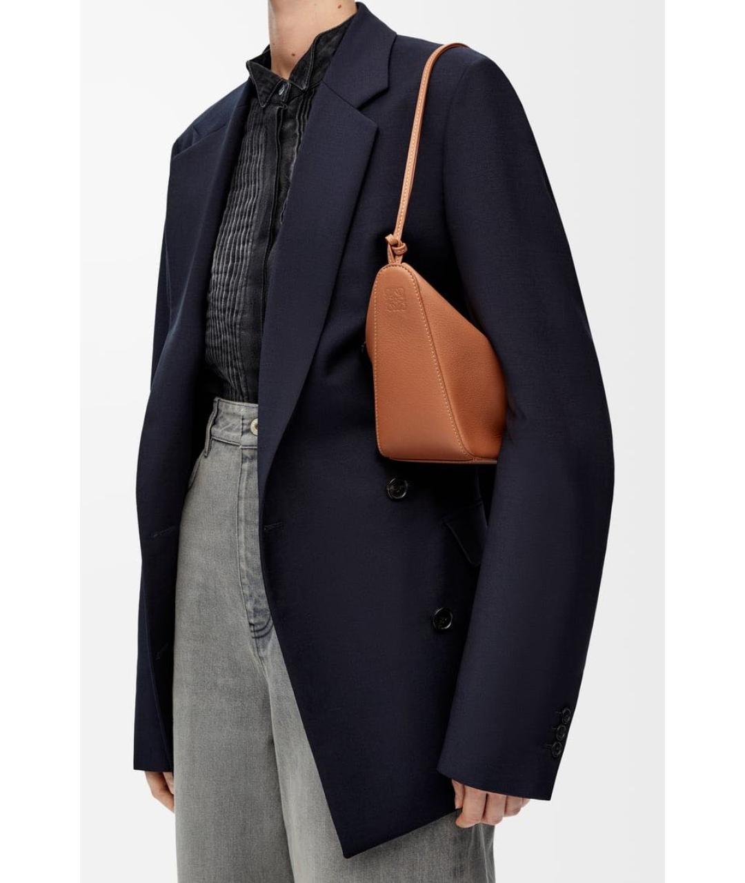 LOEWE Коричневая кожаная сумка через плечо, фото 3