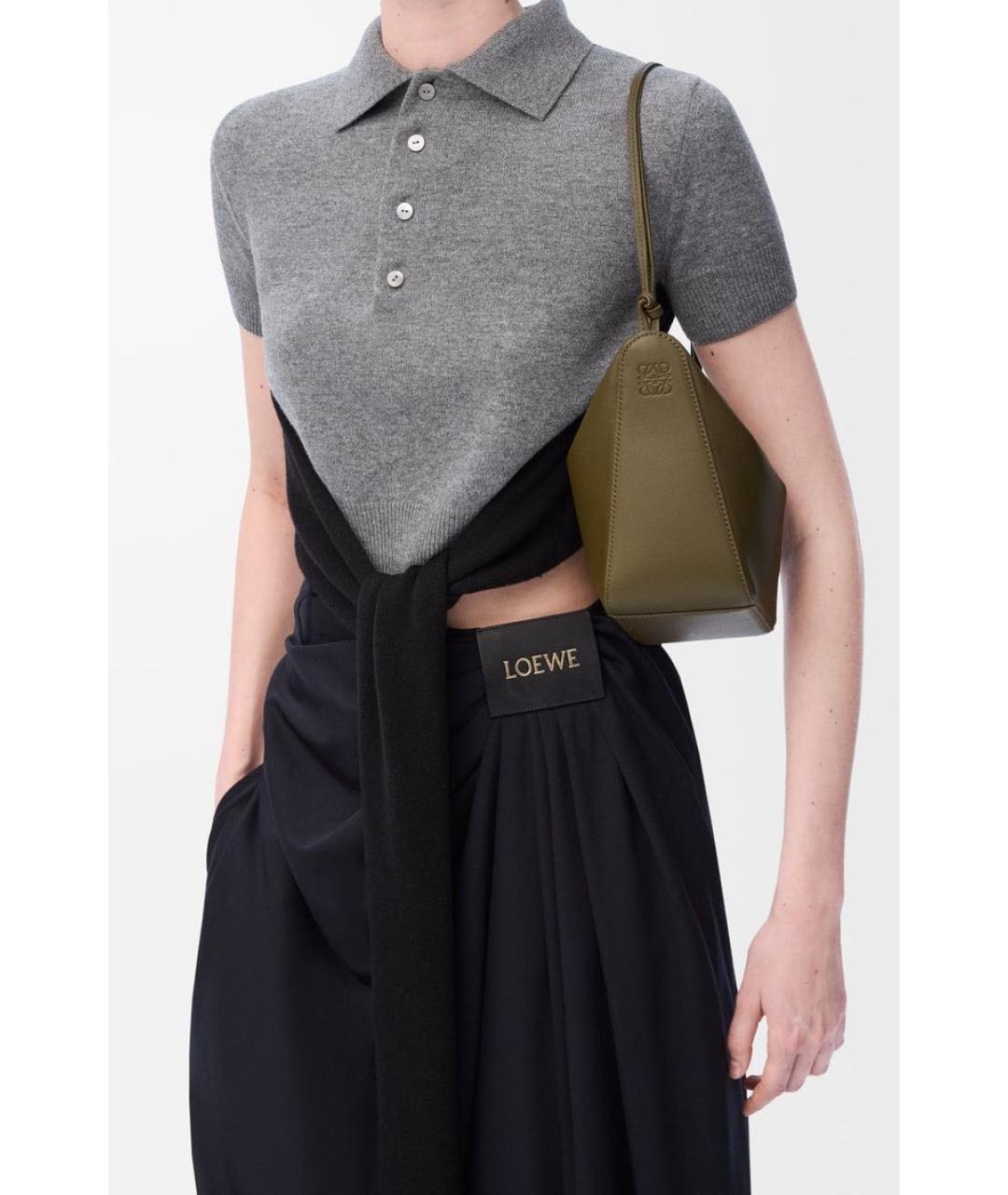 LOEWE Хаки кожаная сумка через плечо, фото 4