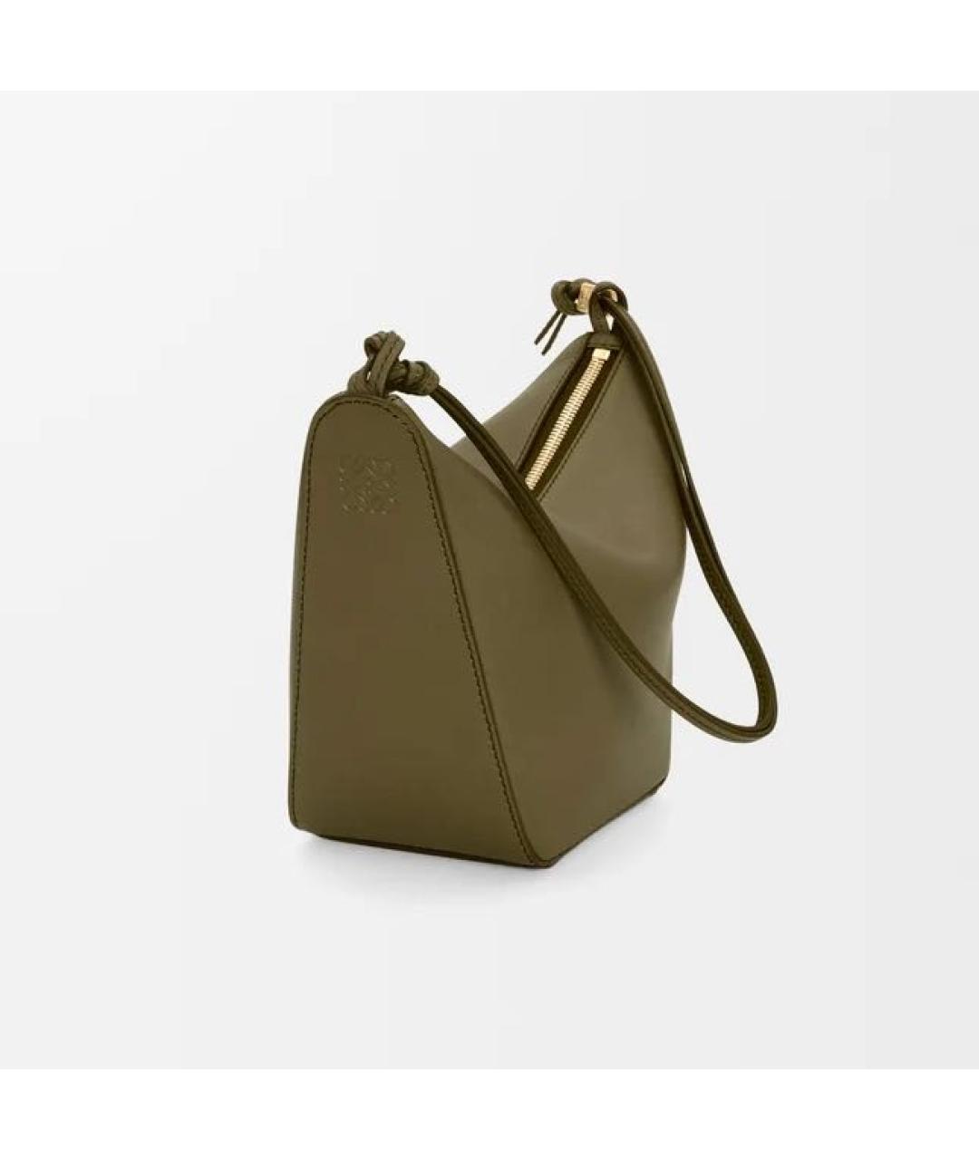 LOEWE Хаки кожаная сумка через плечо, фото 2