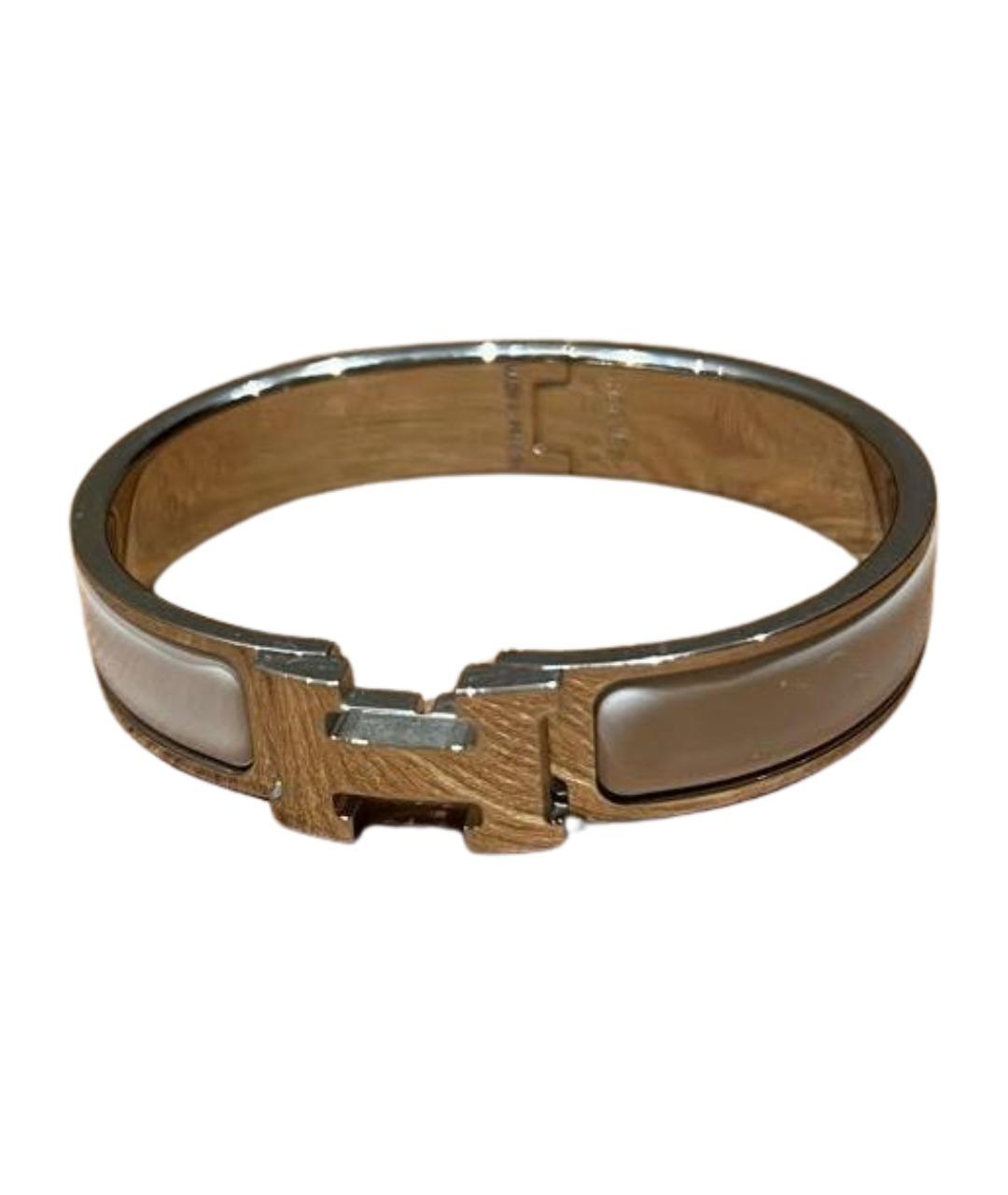 HERMES Белый металлический браслет, фото 1