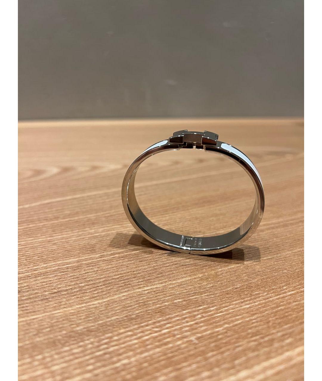 HERMES Белый металлический браслет, фото 4