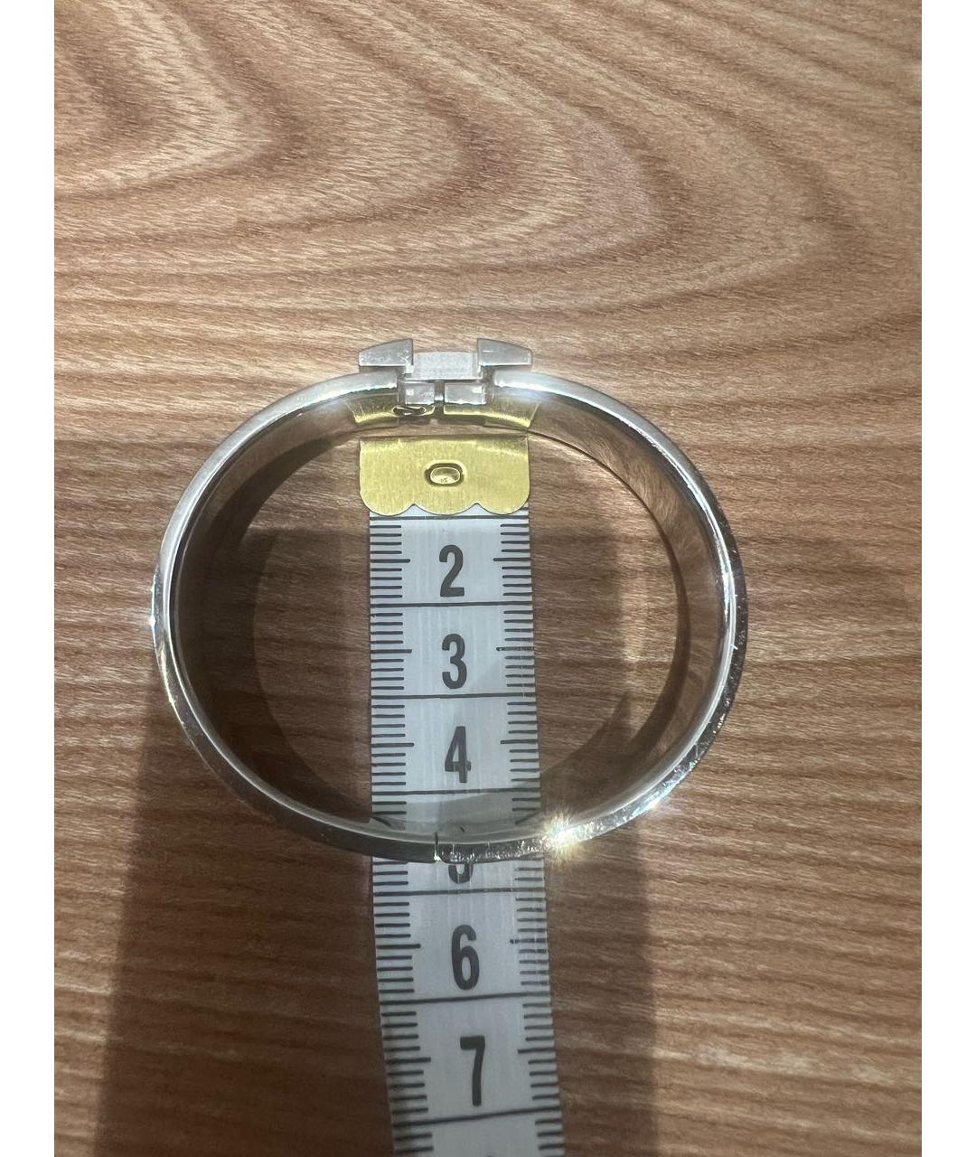 HERMES Белый металлический браслет, фото 3