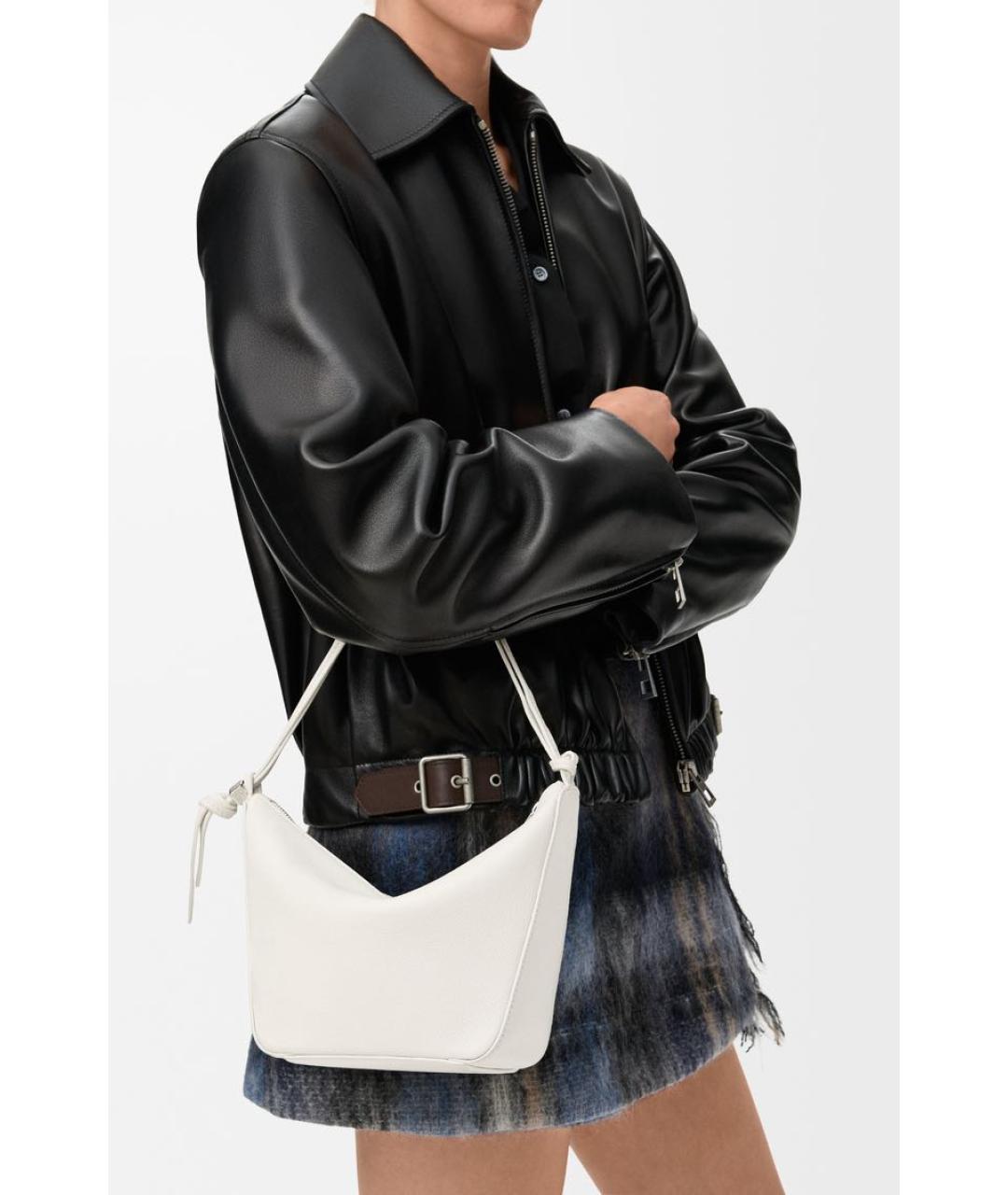 LOEWE Белая кожаная сумка через плечо, фото 3