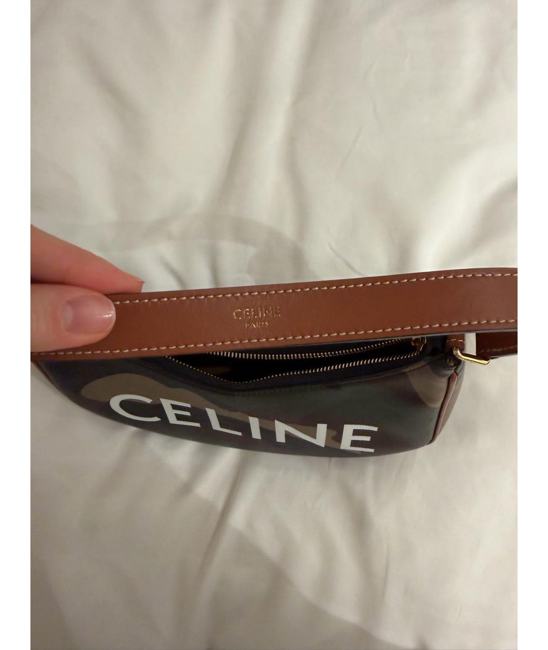 CELINE Хаки сумка с короткими ручками, фото 5