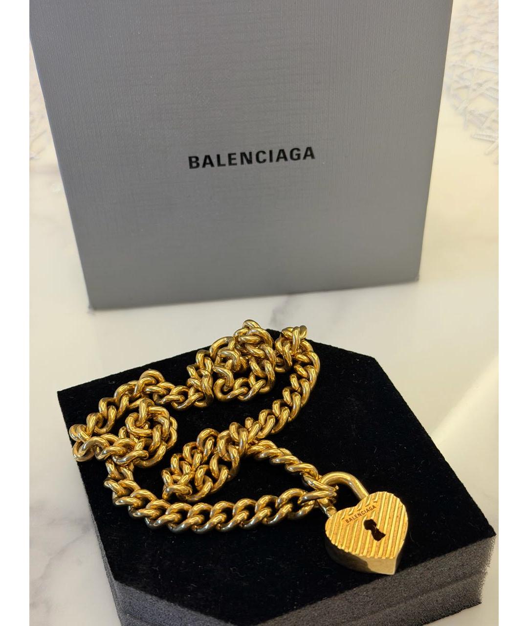 BALENCIAGA Золотое металлическое колье, фото 3
