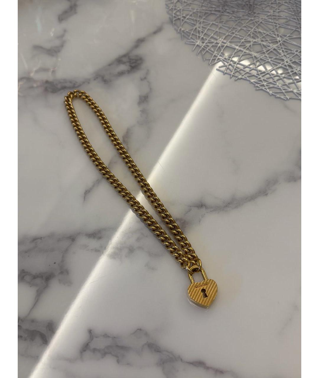 BALENCIAGA Золотое металлическое колье, фото 6