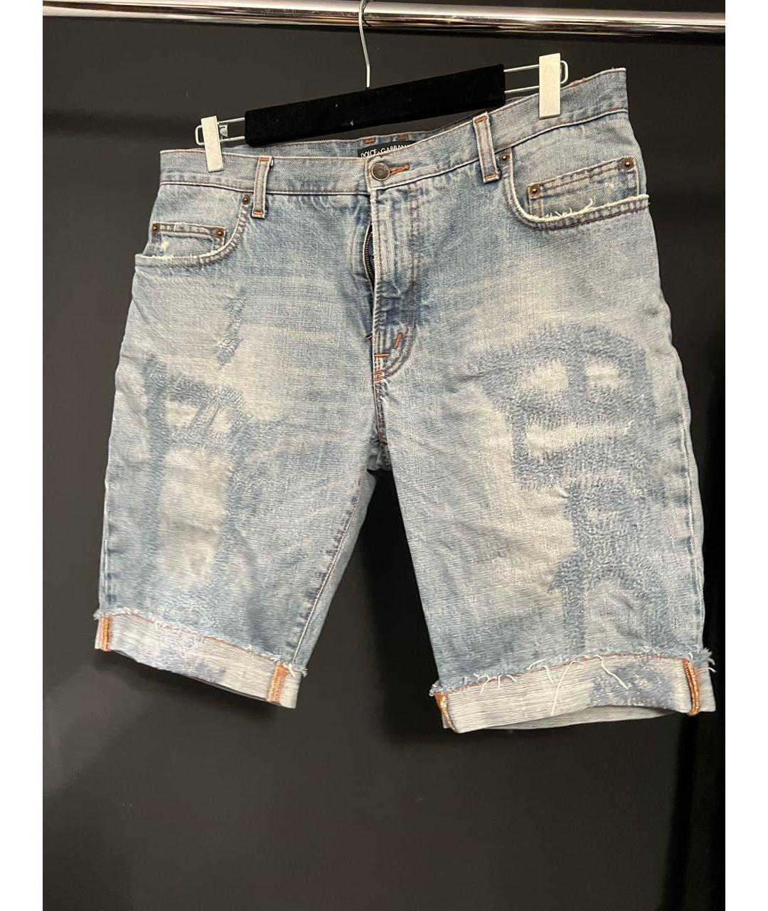 DOLCE&GABBANA Синие хлопковые шорты, фото 4