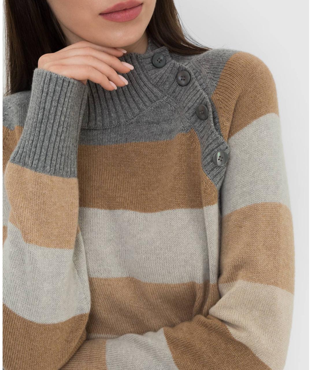 LORO PIANA Бежевый кашемировый джемпер / свитер, фото 5