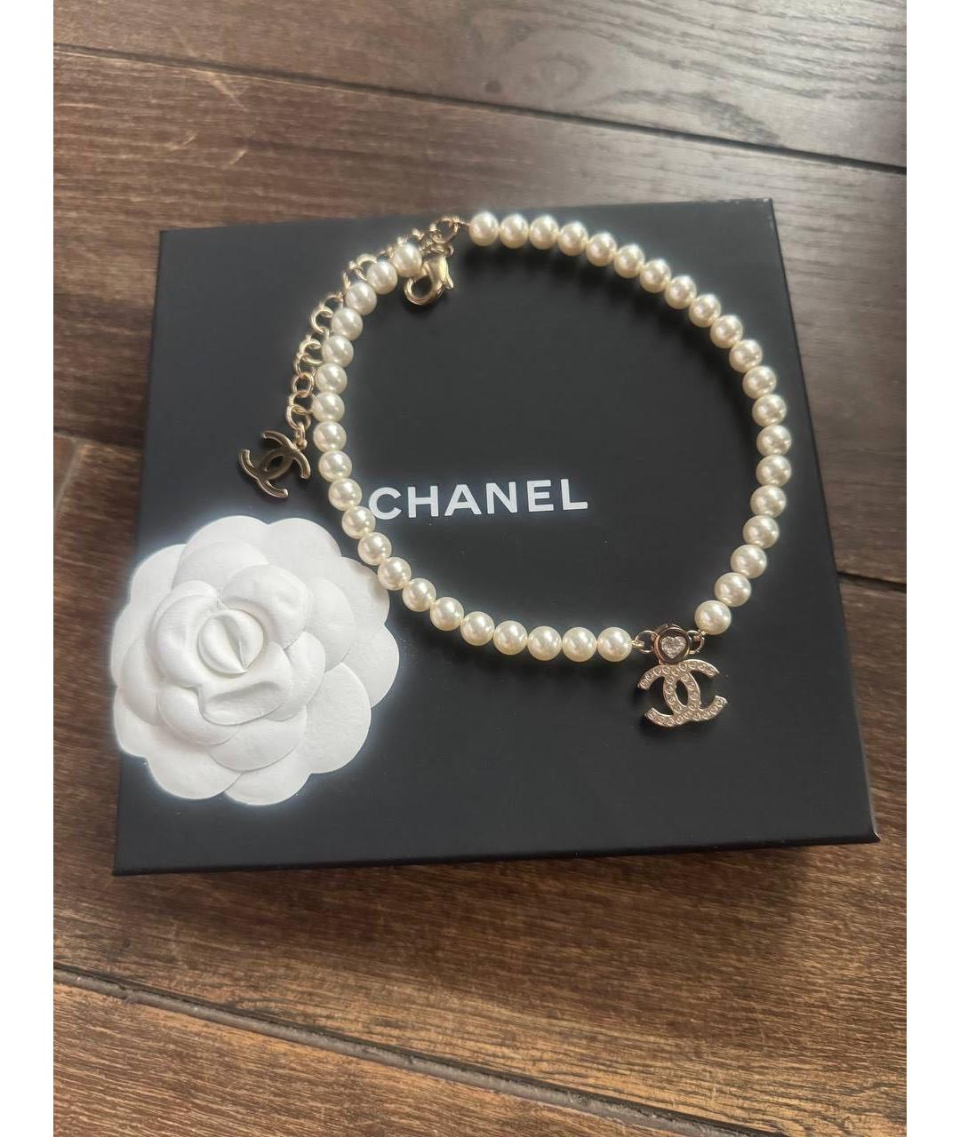 CHANEL Белое жемчужное колье, фото 4