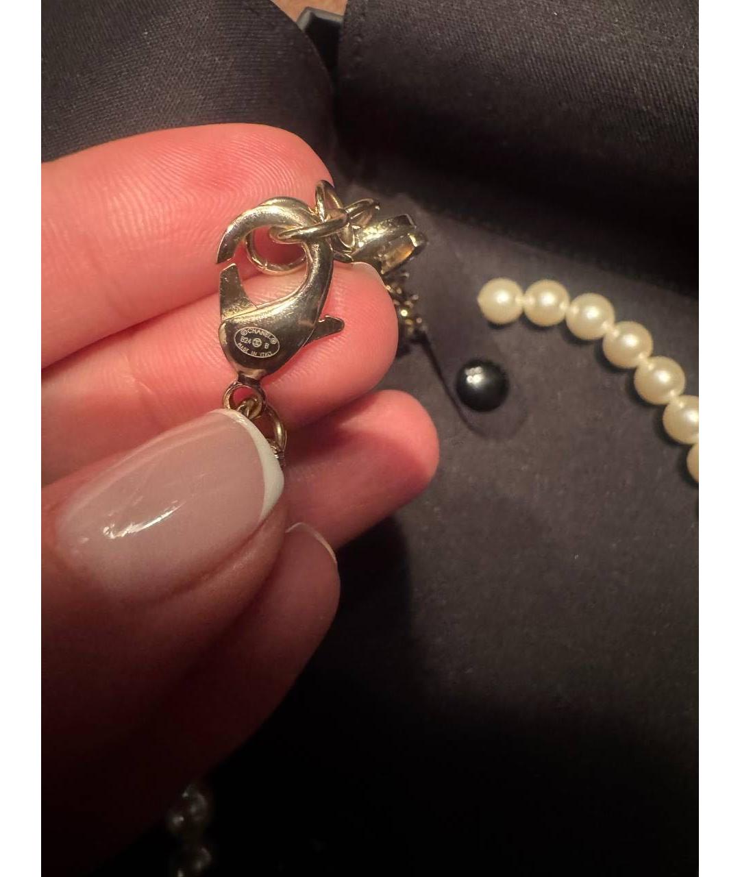 CHANEL Белое жемчужное колье, фото 3