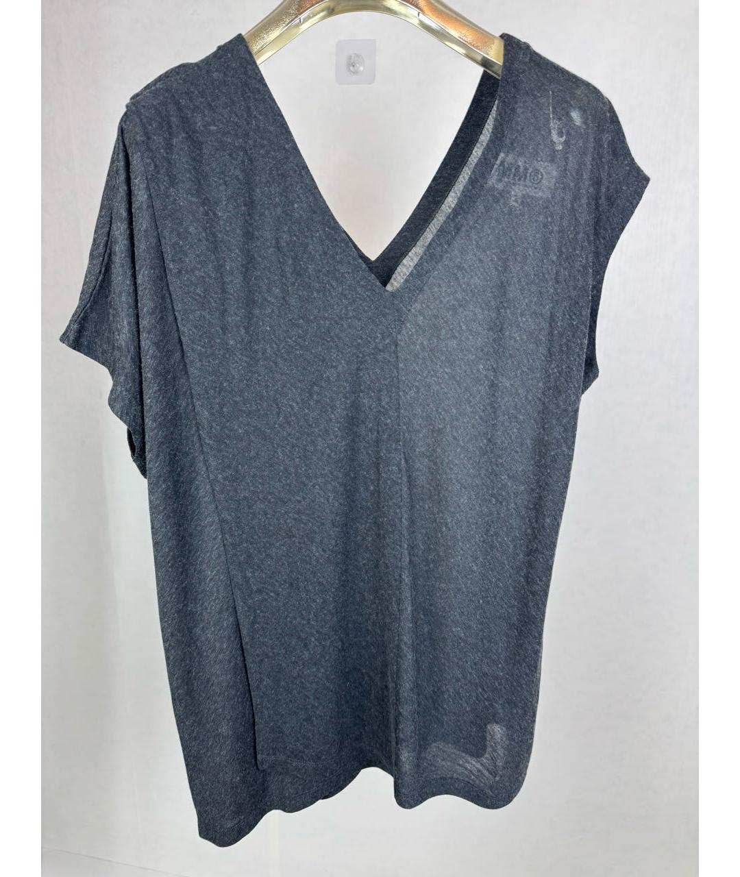 MM6 MAISON MARGIELA Серая вискозная блузы, фото 9