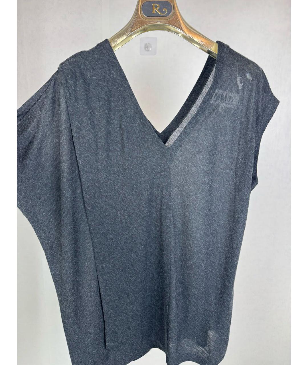 MM6 MAISON MARGIELA Серая вискозная блузы, фото 5