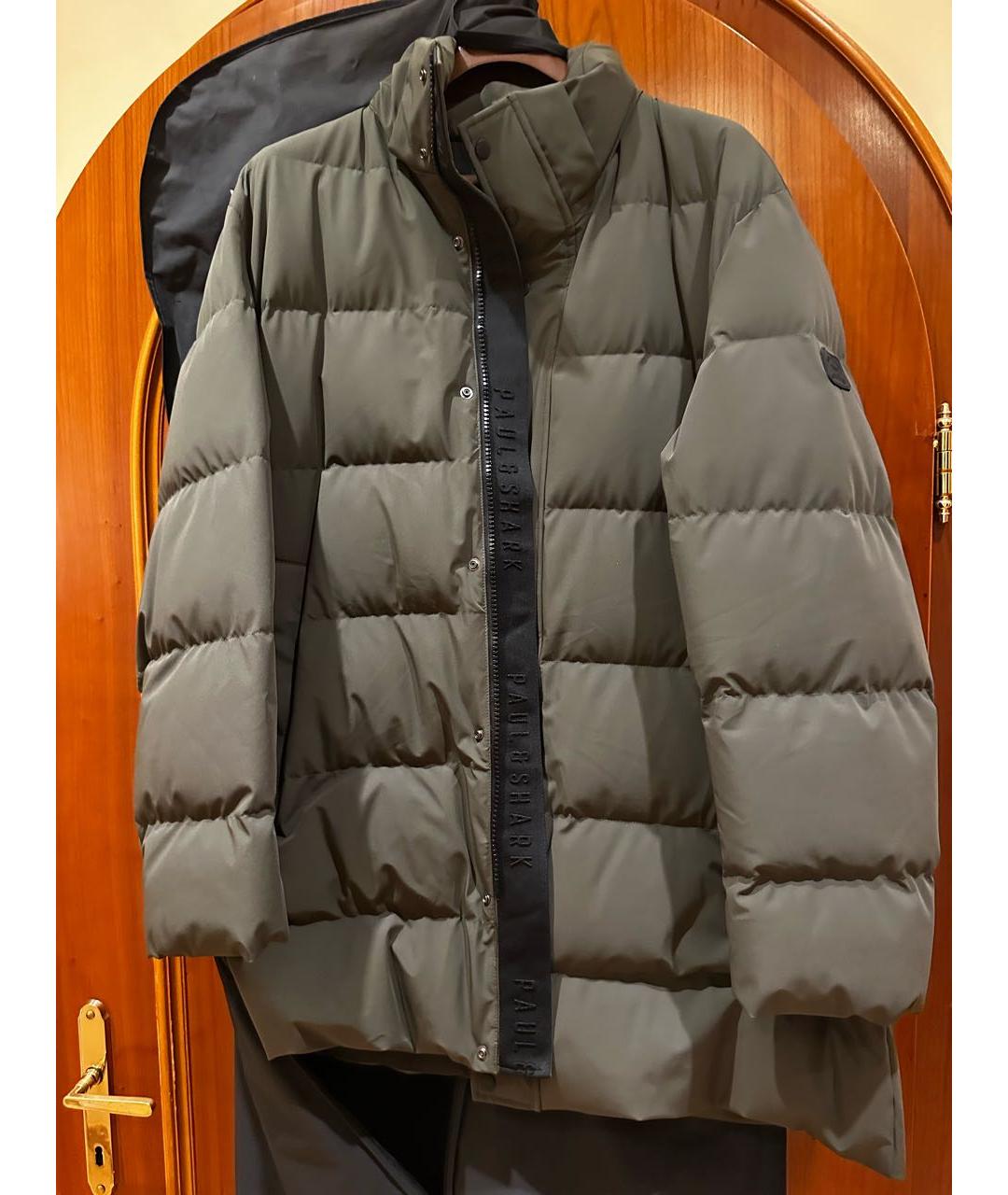 PAUL & SHARK Хаки полиамидовый пуховик, фото 9